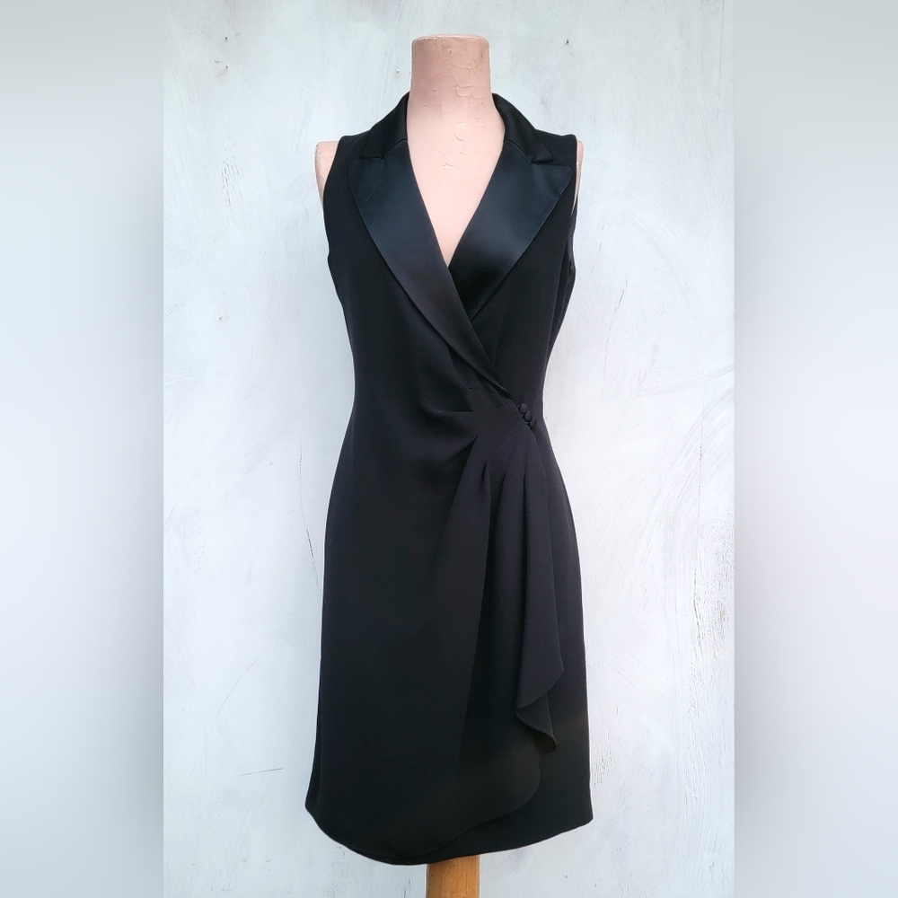 NWT Evan-Picone Y2K Black Tuxedo Mini Dress